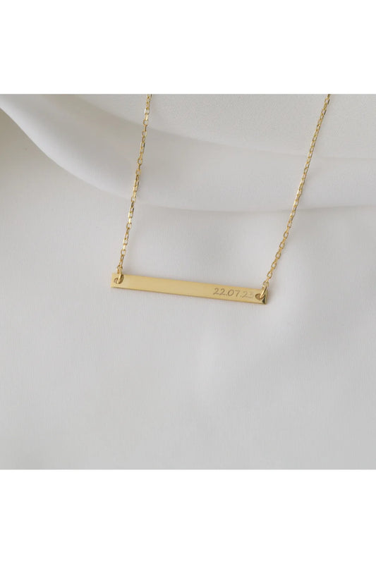 925 Ayar Gümüş Plaka Tarihli Kolye