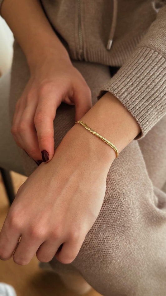 Balık Sırtı Bileklik | 14 Ayar Altın