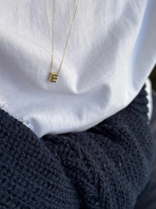 Minmal Harf Kolye | 14 Ayar Altın