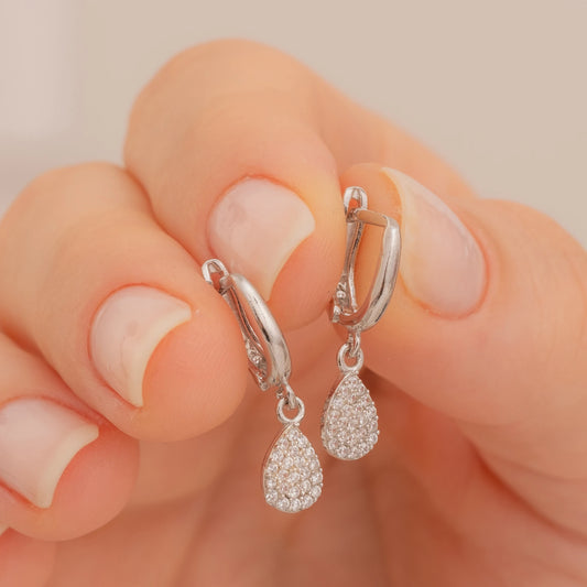 Damla Taşlı Minimal Küpe | 925 Ayar Gümüş