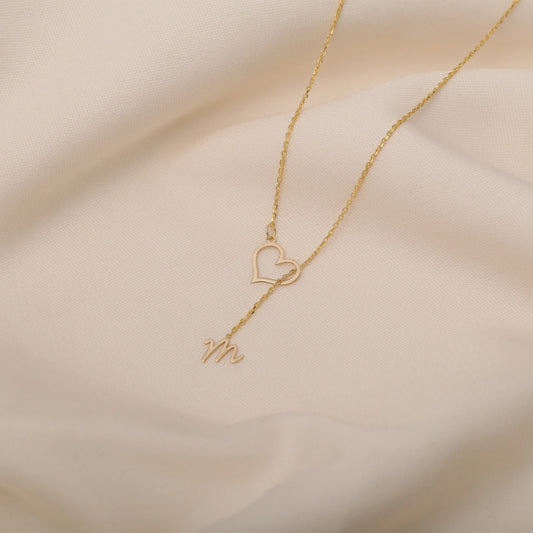 Tek Harfli Aşk Sarmaşığı Kolye | 925 Gümüş