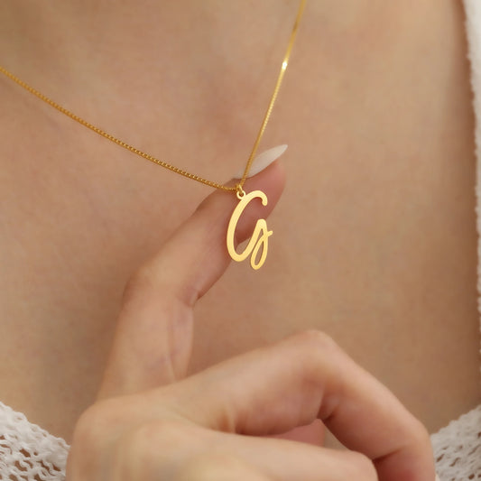 Tek Harfli El Yazılı Kolye | 925 Gümüş