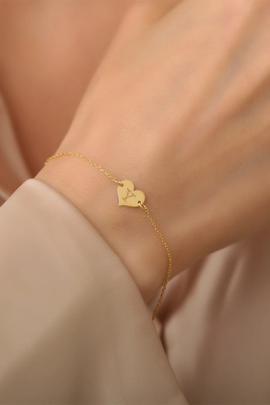 Kalpli Baş Harf Bileklik | 925 Gümüş