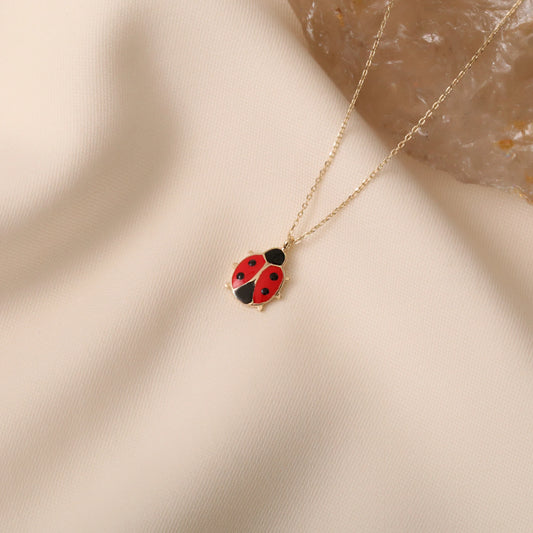 Uğur Böceği Kolye | 14 Ayar Altın