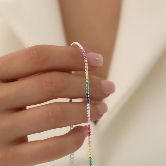 Renkli Su Yolu Bileklik | 925 Gümüş