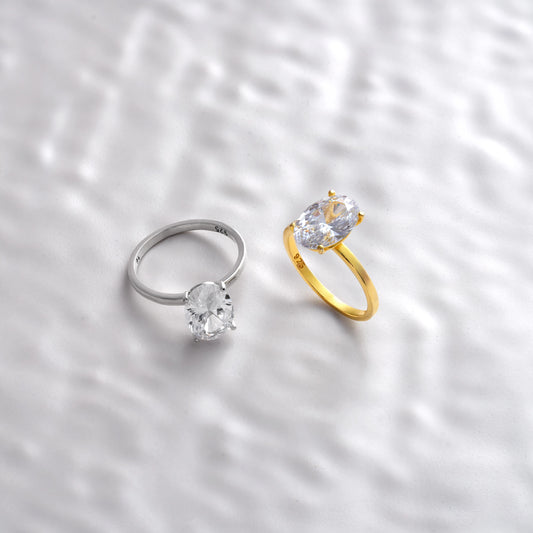 Oval Taşlı Zarif Yüzük | 925 Ayar Gümüş