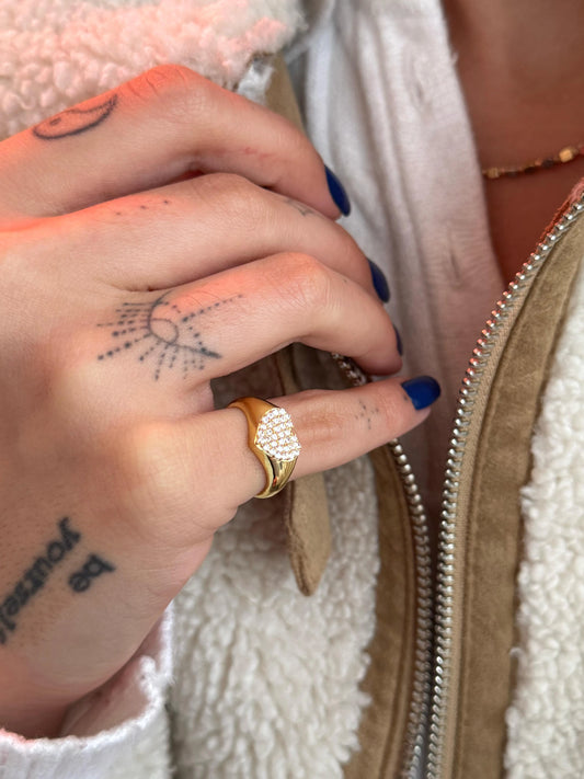 Taşlı Kalp Yüzük | 925 Gümüş