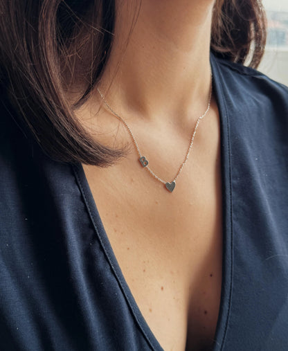 Tek Harfli Kalpli Kolye | 925 Gümüş