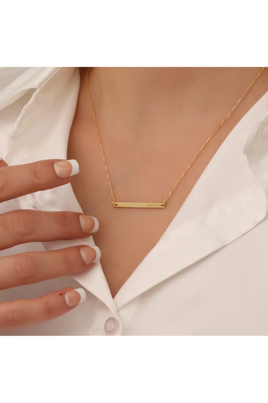 925 Ayar Gümüş Plaka Tarihli Kolye