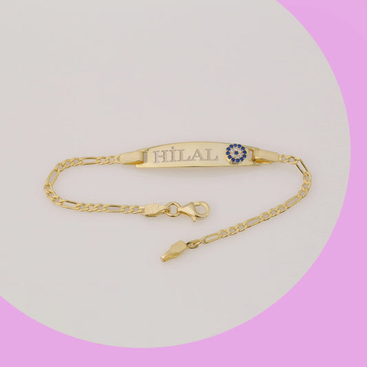 Nazar Boncuklu Bebek Künyesi | 925 Gümüş