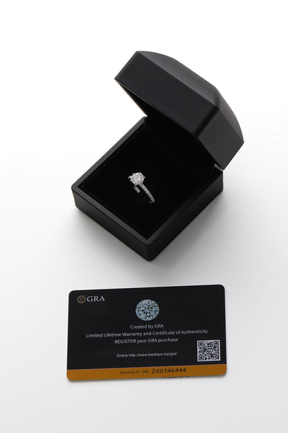 Mozanit Pırlanta Tektaş Yüzük | 925 Ayar Gümüş