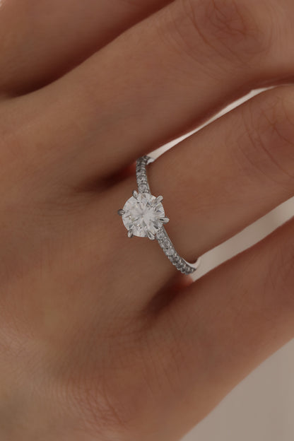 Mozanit Pırlanta Tektaş Yüzük | 925 Ayar Gümüş