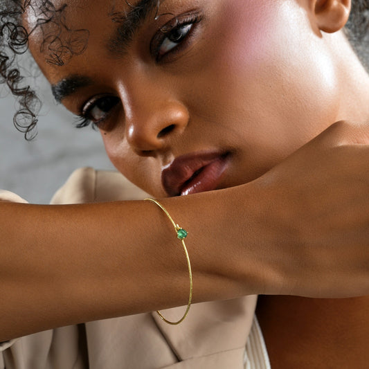 Gümüş Renkli Taşlı Bileklik | 925 Gümüş