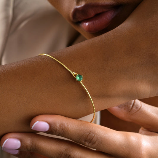 Gümüş Renkli Taşlı Bileklik | 925 Gümüş