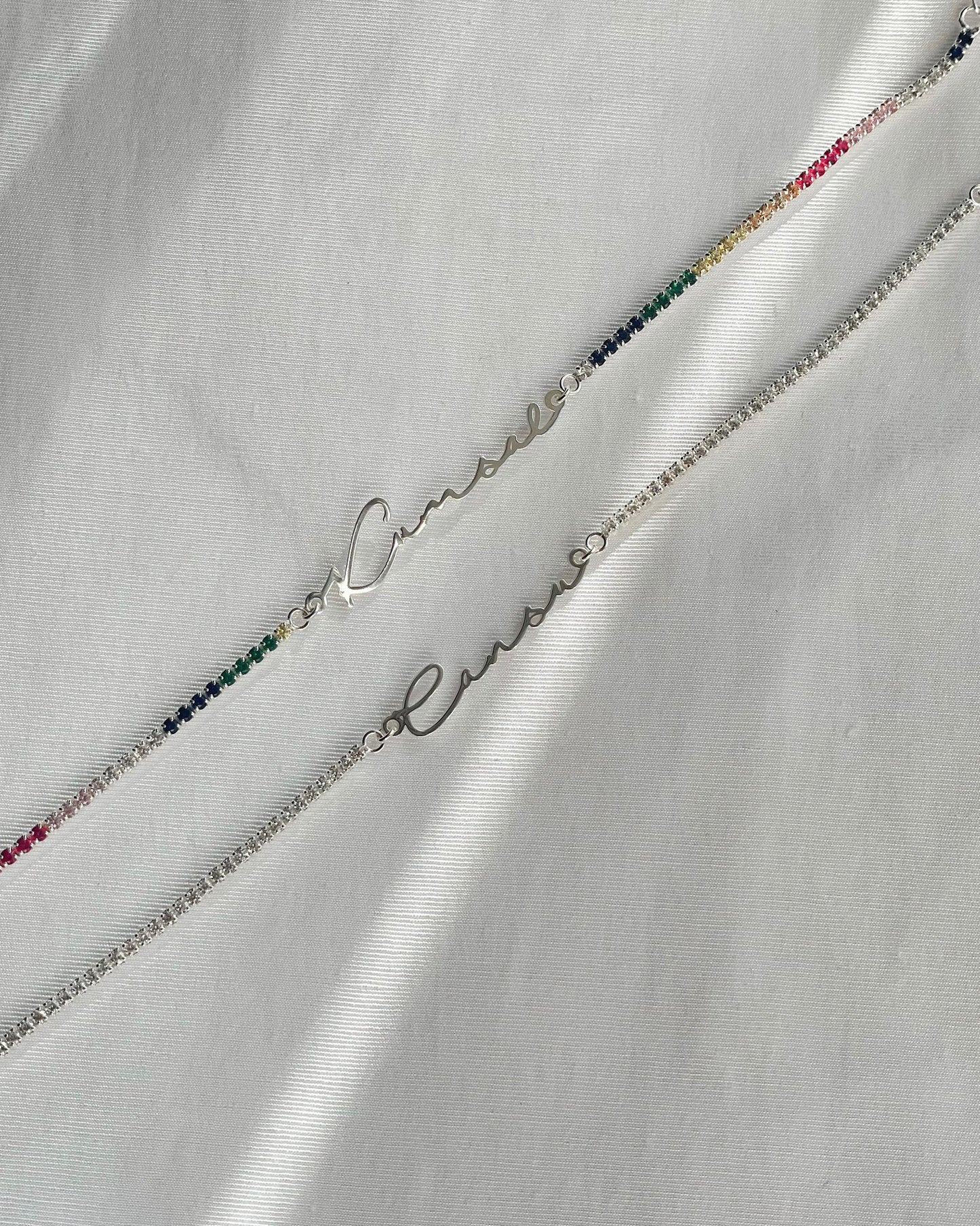 Gümüş Su Yolu İsim Bileklik | 925 Gümüş