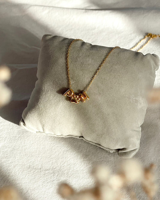 İki Harfli Balon Harf Kolye | 925 Gümüş