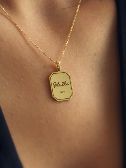 Kişiye Özel İsim Ve Tarih Kolye | 925 Gümüş