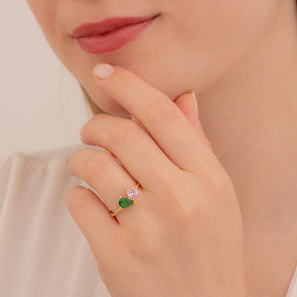 Doğum Taşlı Yüzük | 925 Ayar Gümüş