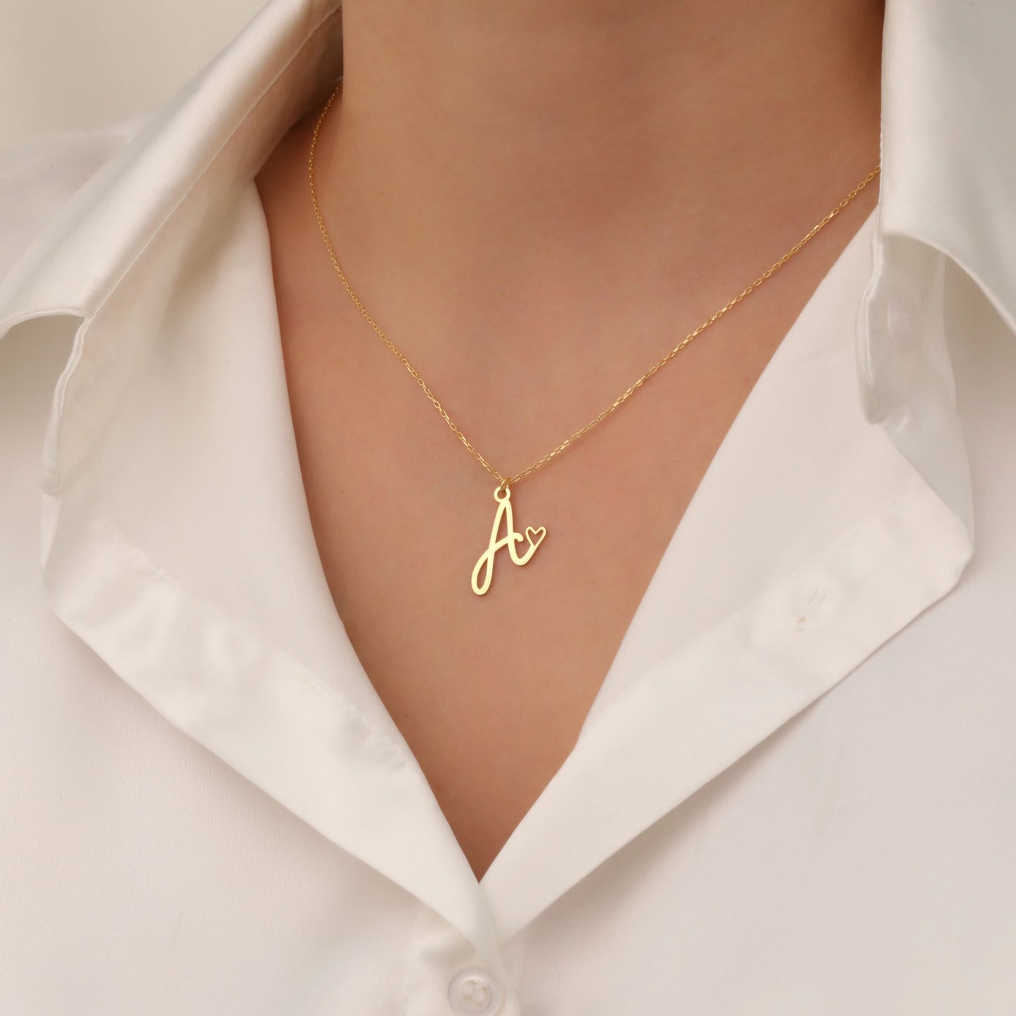 El Yazılı Harf Kolye | 925 Gümüş