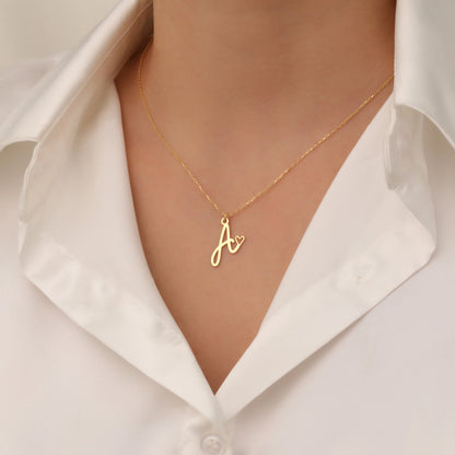 El Yazılı Harf Kolye | 925 Gümüş