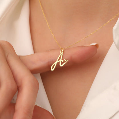 El Yazılı Harf Kolye | 925 Gümüş