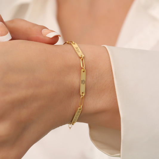 Üç Plakalı Bileklik | 925 Gümüş