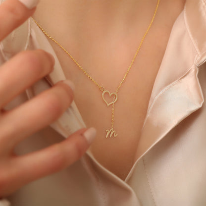 Tek Harfli Aşk Sarmaşığı Kolye | 925 Gümüş