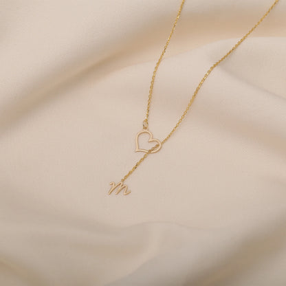 Tek Harfli Aşk Sarmaşığı Kolye | 925 Gümüş