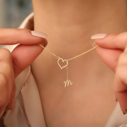 Tek Harfli Aşk Sarmaşığı Kolye | 925 Gümüş