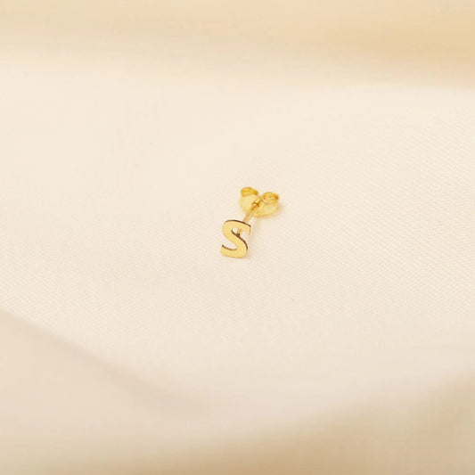 Harfli Minimal Küpe | 925 Ayar Gümüş