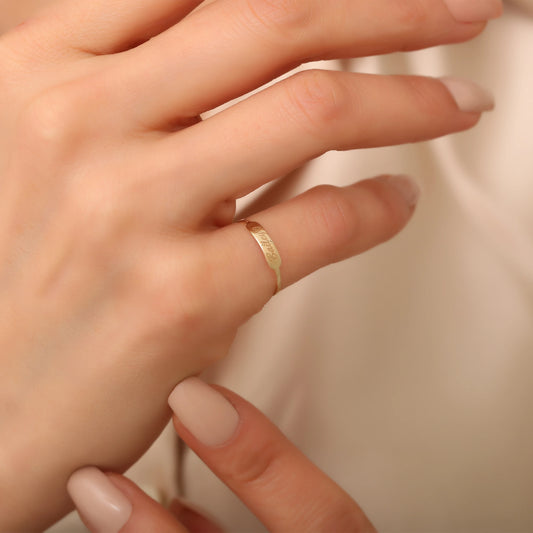 Kişiye Özel Plaka Yüzük | 925 Ayar Gümüş