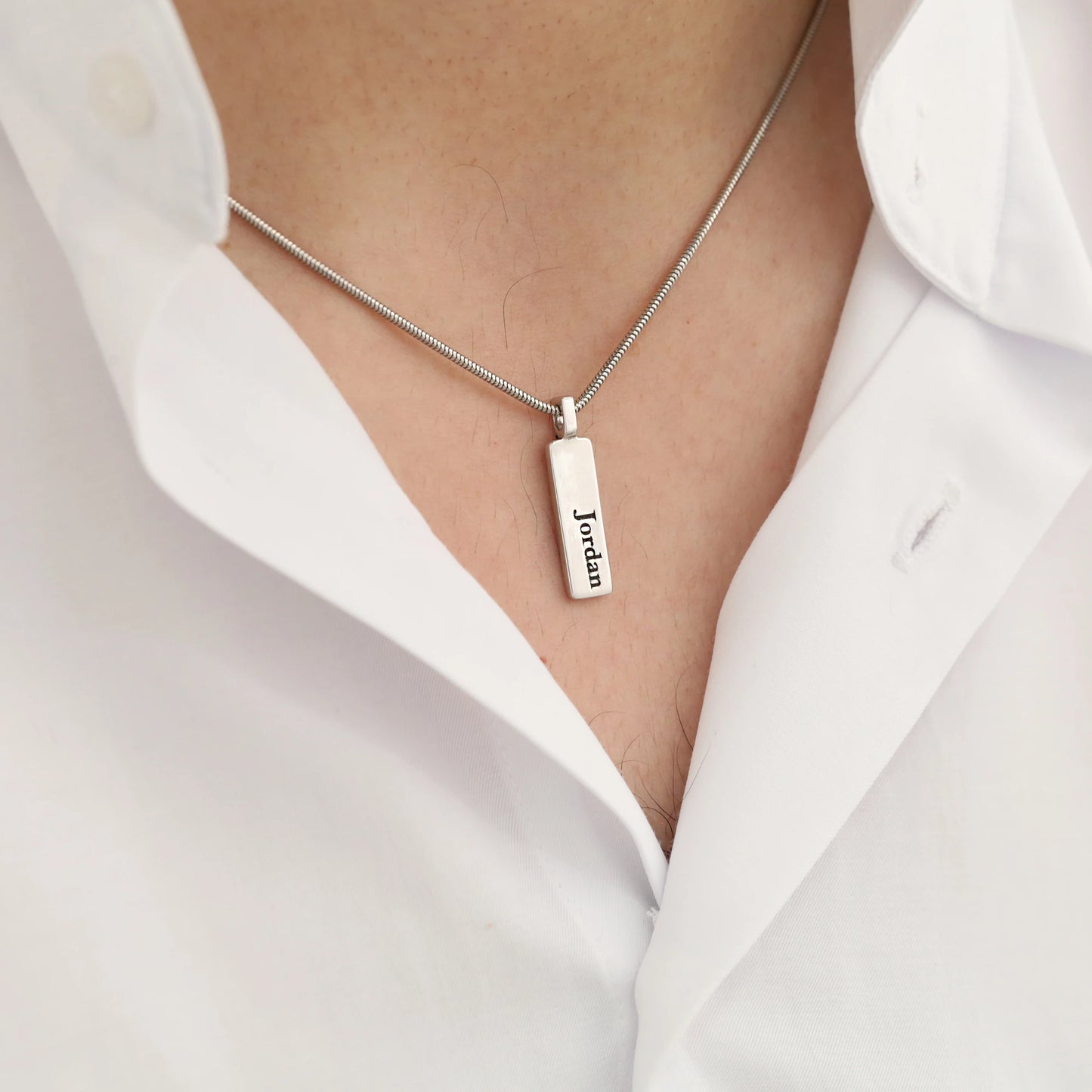 Yılan Zincirli Çubuk Kolye | 925 Gümüş