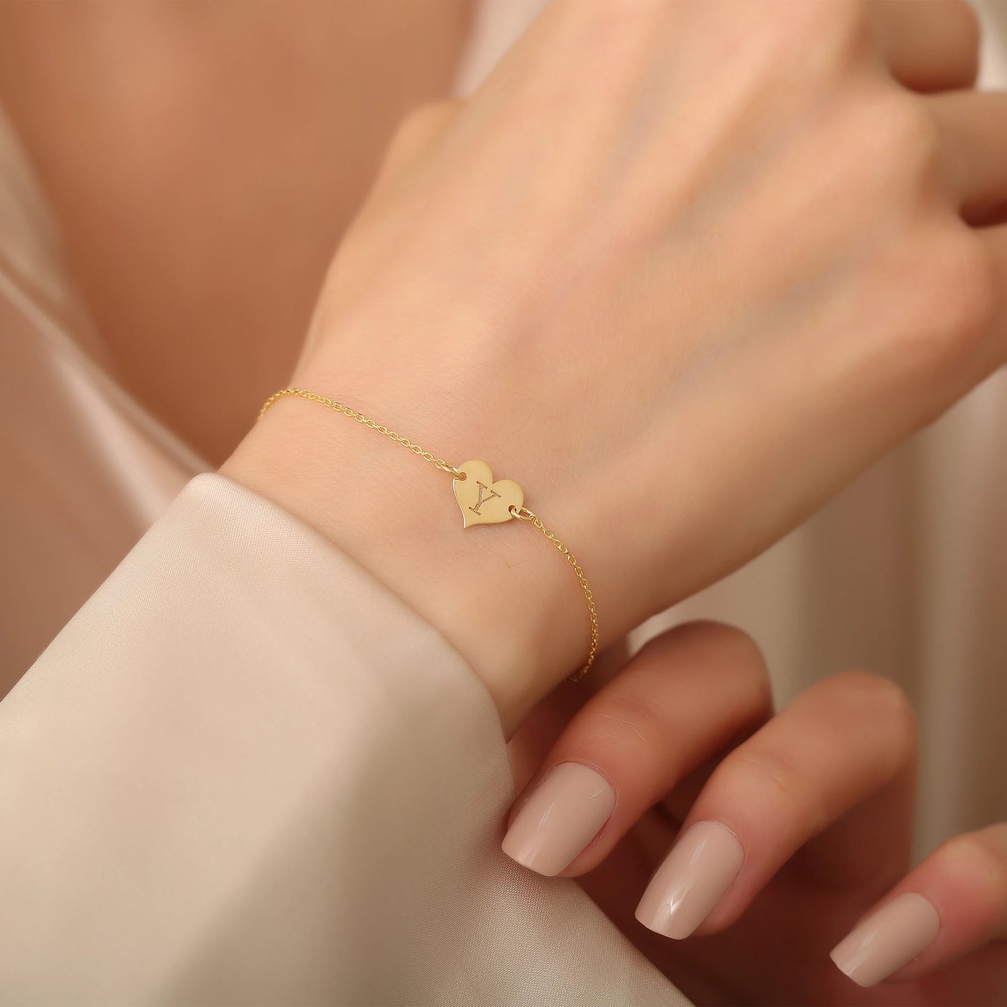 Kalpli Kişiye Özel Bileklik | 14 Ayar Altın