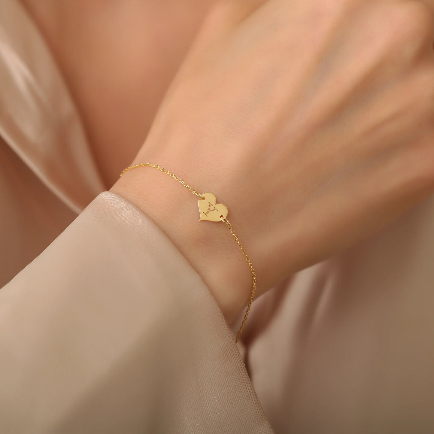 Kalpli Kişiye Özel Bileklik | 14 Ayar Altın