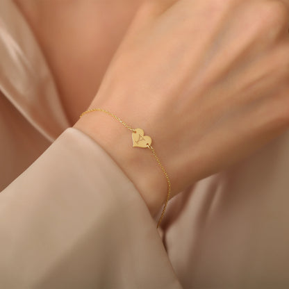 Kalpli Kişiye Özel Bileklik | 14 Ayar Altın