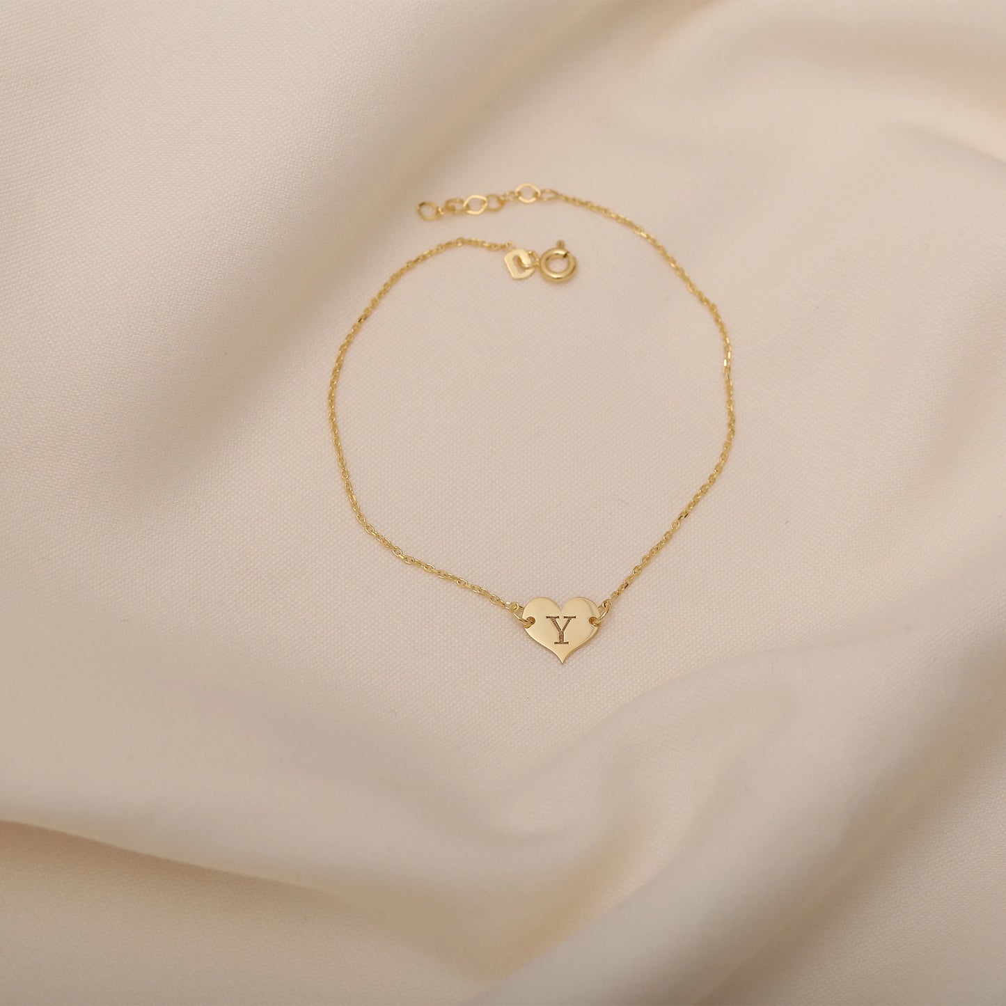 Kalpli Kişiye Özel Bileklik | 14 Ayar Altın