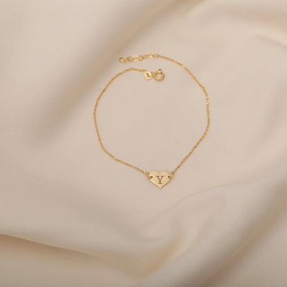 Kalpli Kişiye Özel Bileklik | 14 Ayar Altın