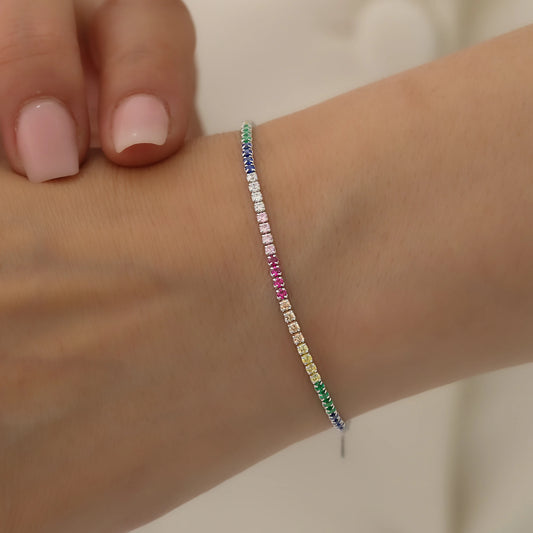 Renkli Su Yolu Bileklik | 925 Gümüş