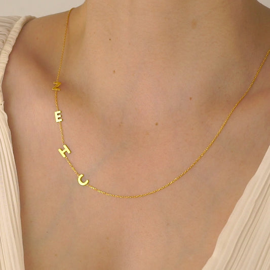 Gümüş Dört Harfli Kolye