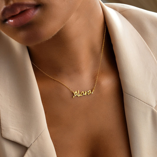 Taşlı İsim Kolye | 925 Gümüş