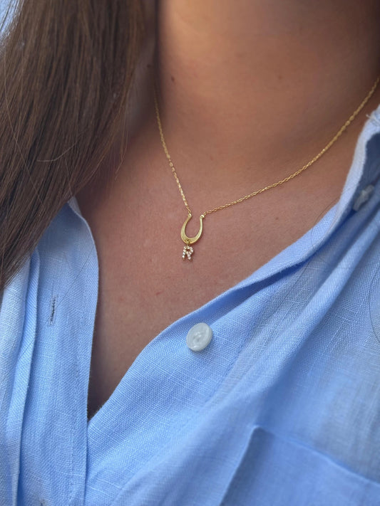 At Nallı Harf Kolye | 925 Gümüş